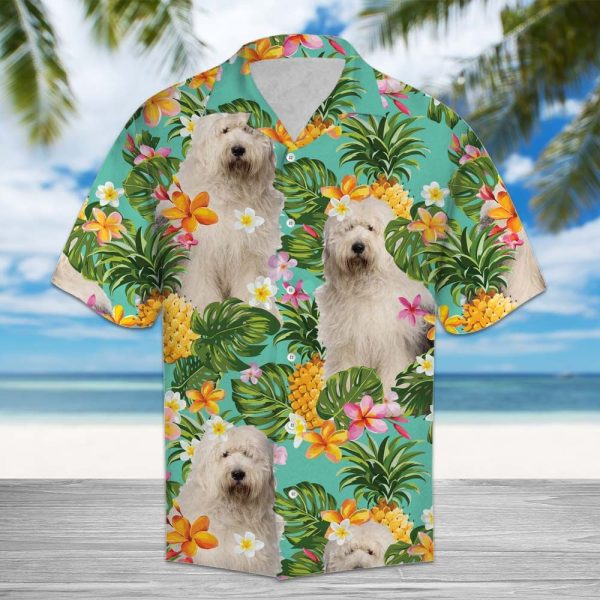 Tropical Pineapple Old English Sheepdog Hawaii Shirt Summer Shirt For Men and Women Jezsport.com