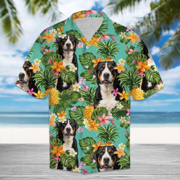 Tropical Pineapple Greater Swiss Mountain Dog Hawaii Shirt Summer Shirt For Men and Women Jezsport.com