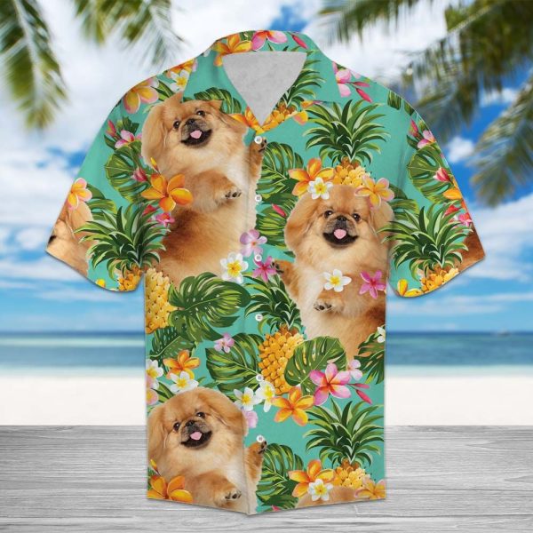 Tropical Pineapple Pekingese Hawaii Shirt Summer Shirt For Men and Women Jezsport.com