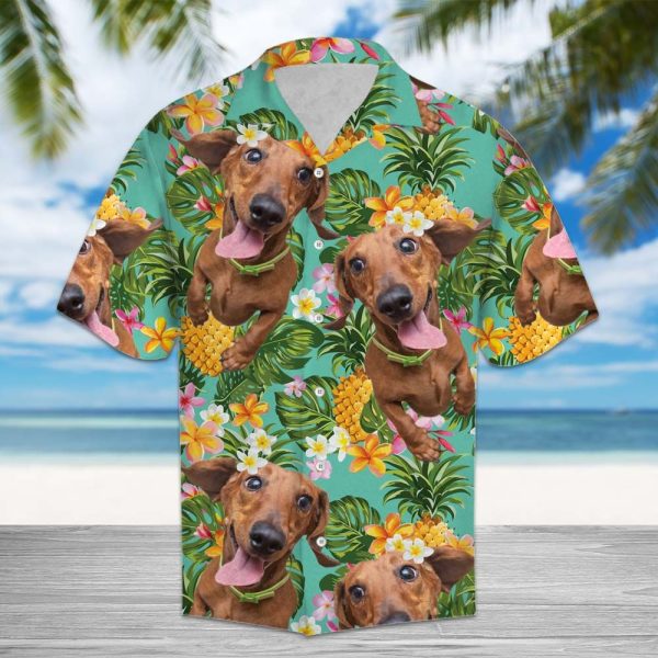 Tropical Pineapple Dachshund Hawaii Shirt Summer Shirt For Men and Women Jezsport.com