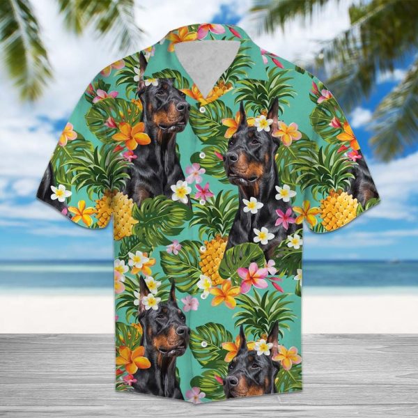 Tropical Pineapple Doberman Pinscher Hawaii Shirt Summer Shirt For Men and Women Jezsport.com