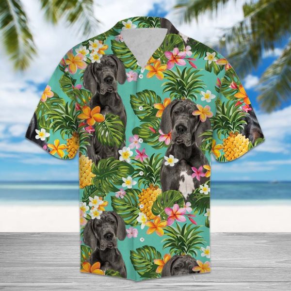 Tropical Pineapple Great Dane Hawaii Shirt Summer Shirt For Men and Women Jezsport.com