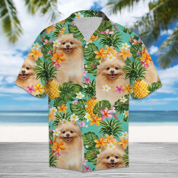 Tropical Pineapple Pomeranian Hawaii Shirt Summer Shirt For Men and Women Jezsport.com