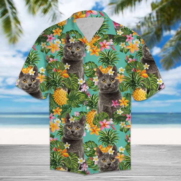 Tropical Pineapple Chartreux Hawaii Shirt Summer Shirt For Men and Women Jezsport.com