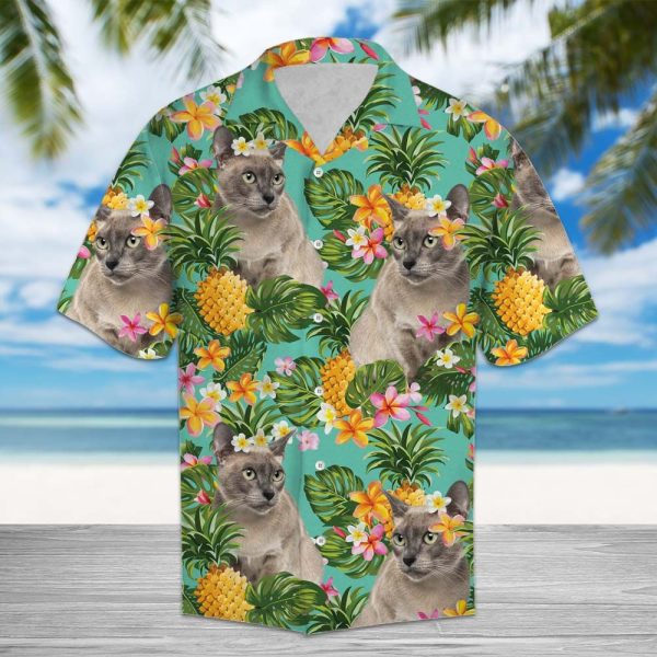 Tropical Pineapple Tonkinese Hawaii Shirt Summer Shirt For Men and Women Jezsport.com