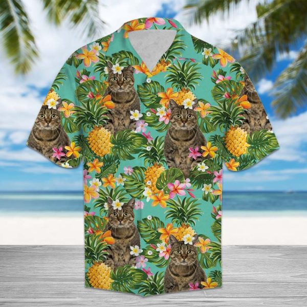 Tropical Pineapple European Shorthair Hawaii Shirt Summer Shirt For Men and Women Jezsport.com