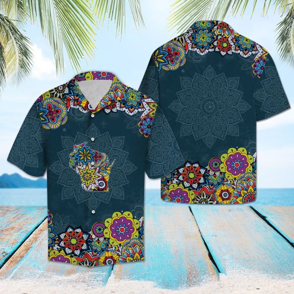 Wisconsin Mandala Hawaii Shirt Summer Shirt For Men and Women Jezsport.com