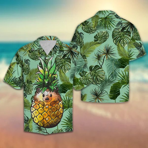 Pineapple Hedgehog Hawaii Shirt Summer Shirt For Men and Women Jezsport.com