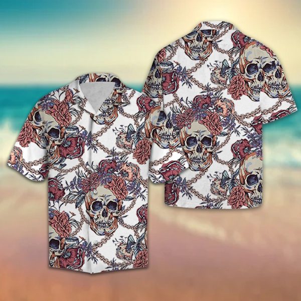 Skull With Roses Chains Hawaii Shirt Summer Shirt For Men and Women Jezsport.com