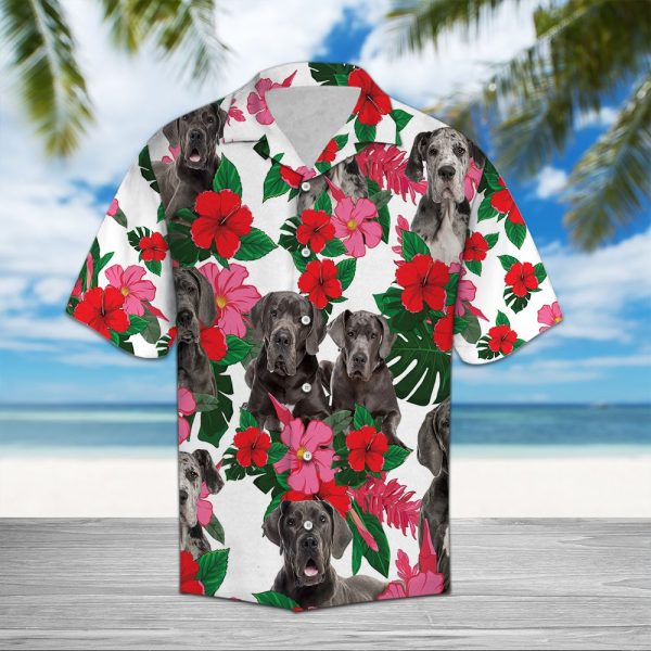 Great Dane Hibiscus Hawaii Shirt Summer Shirt For Men and Women Jezsport.com