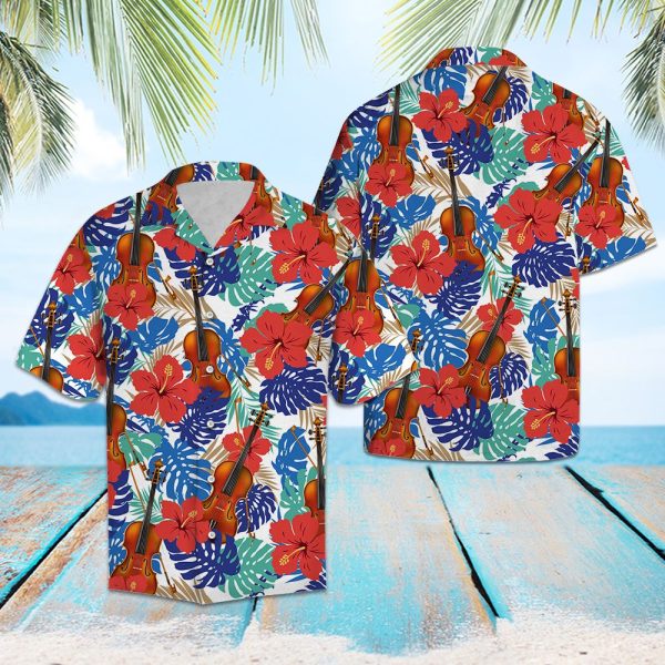 Violin Tropical Plants Hawaii Shirt Summer Shirt For Men and Women Jezsport.com