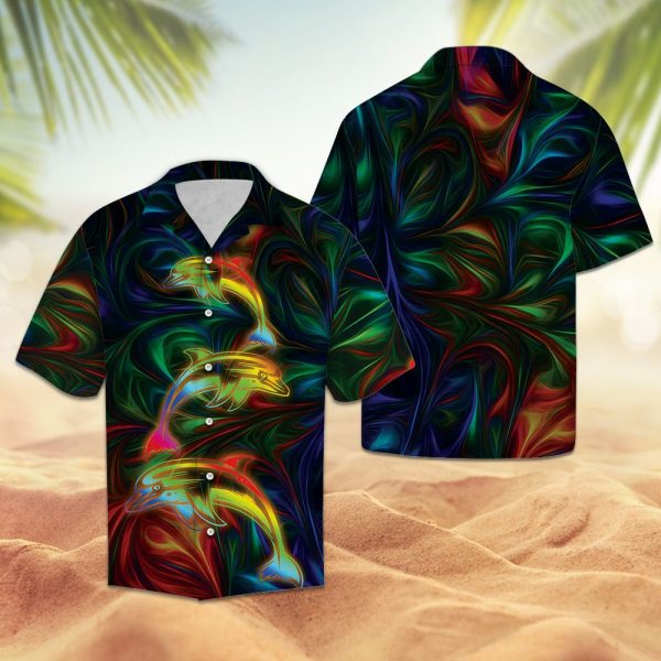 Lovely Dolphin Hawaii Shirt Summer Shirt For Men and Women Jezsport.com