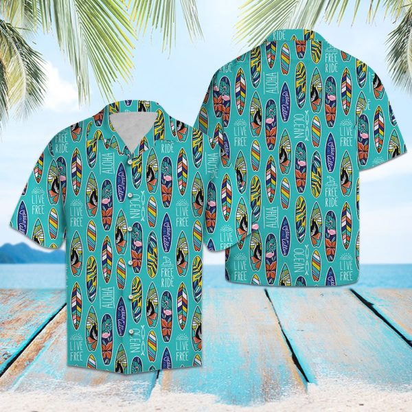 Surfboard Ocean Hawaii Shirt Summer Shirt For Men and Women Jezsport.com