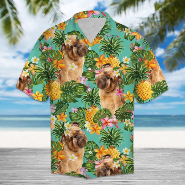 Tropical Pineapple Griffon Bruxellois Hawaii Shirt Summer Shirt For Men and Women Jezsport.com