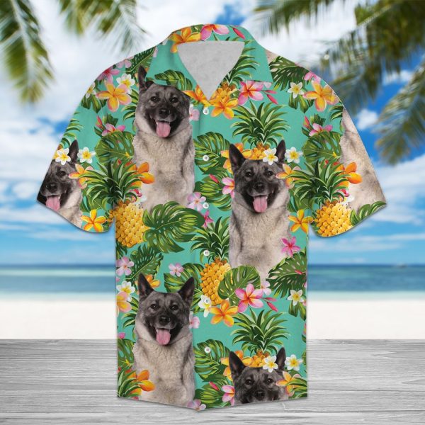 Tropical Pineapple Norwegian Elkhound Hawaii Shirt Summer Shirt For Men and Women Jezsport.com