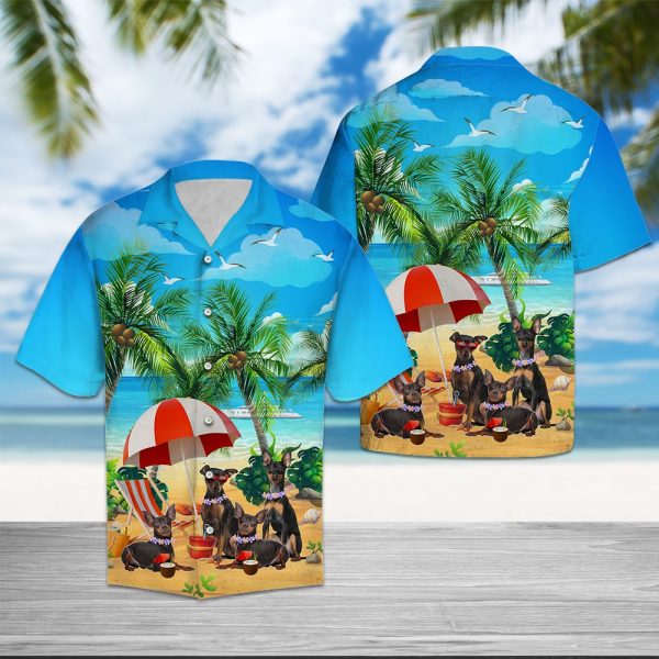 Miniature Pinscher Beach Summer Hawaii Shirt Summer Shirt For Men and Women Jezsport.com