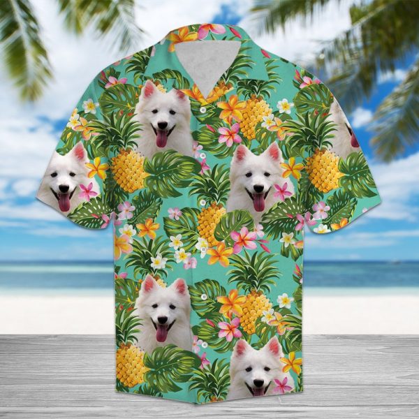 Tropical Pineapple American Eskimo Dog Hawaii Shirt Summer Shirt For Men and Women Jezsport.com