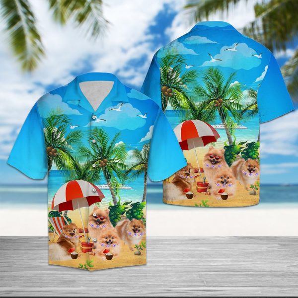 Pomeranian Beach Summer Hawaii Shirt Summer Shirt For Men and Women Jezsport.com