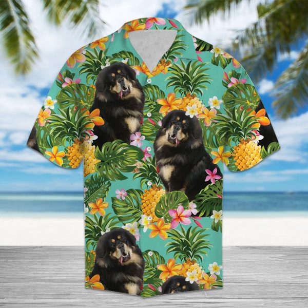 Tropical Pineapple Tibetan Mastiff Hawaii Shirt Summer Shirt For Men and Women Jezsport.com