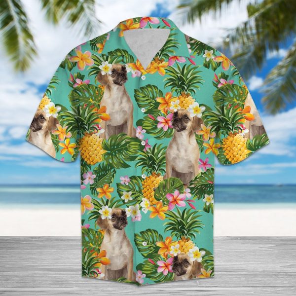 Tropical Pineapple Puggle Hawaii Shirt Summer Shirt For Men and Women Jezsport.com