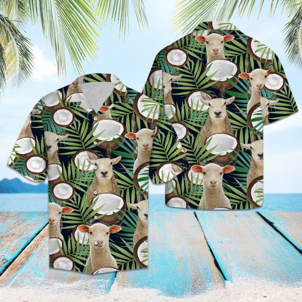 Sheep Coconut Tropical Hawaii Shirt Summer Shirt For Men and Women Jezsport.com