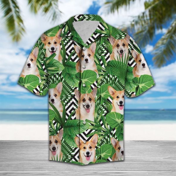 Summer Exotic Jungle Tropical Pembroke Welsh Corgi Hawaii Shirt Summer Shirt For Men and Women Jezsport.com