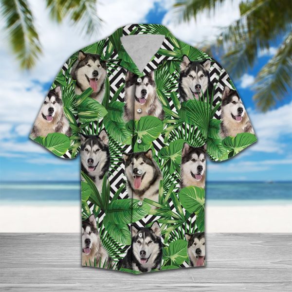 Summer Exotic Jungle Tropical Alaskan Malamute Hawaii Shirt Summer Shirt For Men and Women Jezsport.com