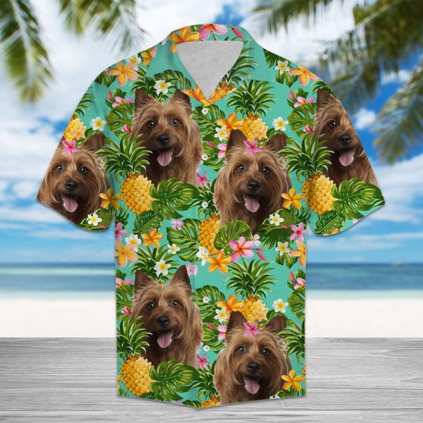 Tropical Pineapple Australian Terrier Hawaii Shirt, Summer Shirt For Men and Women Jezsport.com