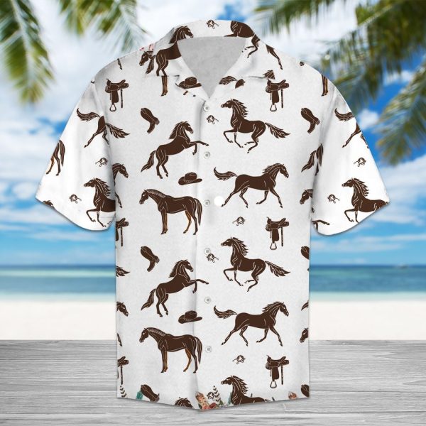 Amazing Brown Horses And Cowboy Western Equipment Hawaii Shirt, Summer Shirt For Men and Women Jezsport.com