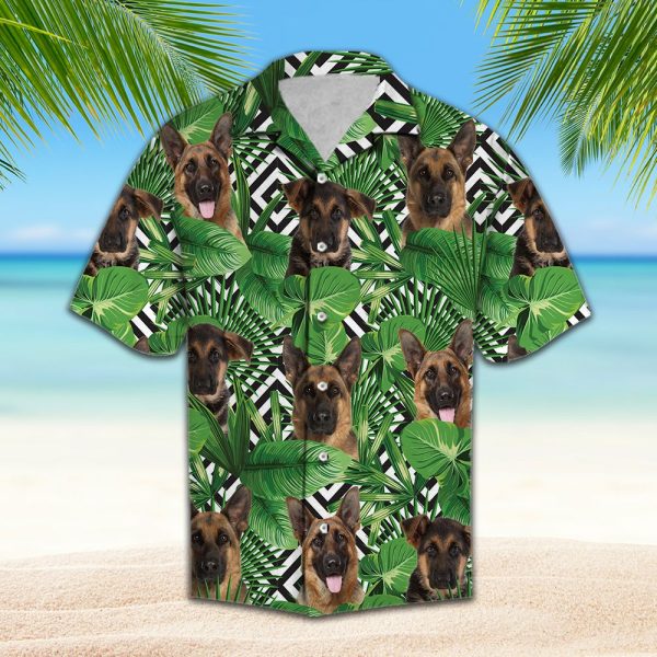 Summer Exotic Jungle Tropical German Shepherd Hawaii Shirt, Summer Shirt For Men and Women Jezsport.com