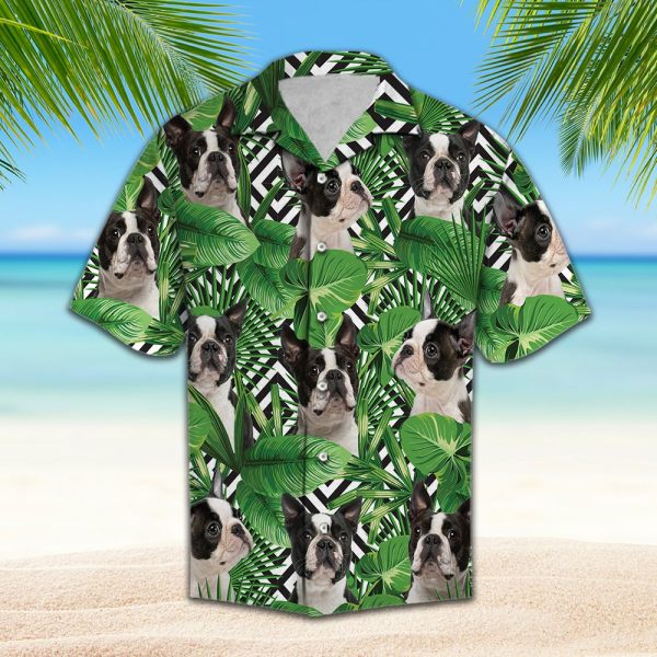 Summer Exotic Jungle Tropical Boston Terrier Hawaii Shirt, Summer Shirt For Men and Women Jezsport.com