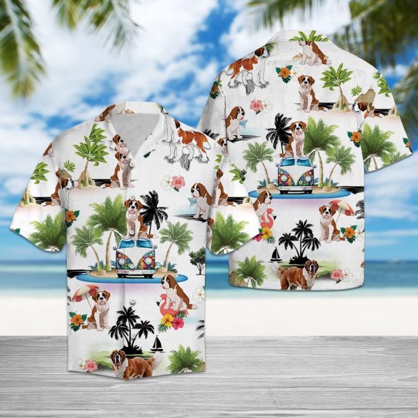 Saint Bernard Vacation Hawaii Shirt, Summer Shirt For Men and Women Jezsport.com