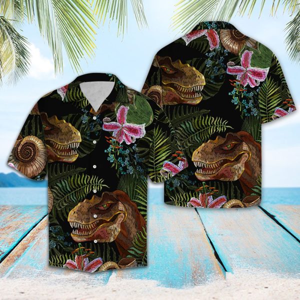 T-rex Tropical Hawaiian Shirt, Summer Shirt For Men and Women Jezsport.com