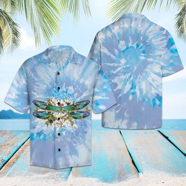 Dragonfly Blue Tie Dye Hawaii Shirt, Summer Shirt For Men and Women Jezsport.com