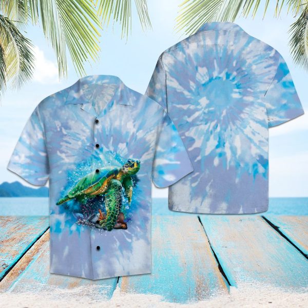 Turtle Blue Tie Dye Hawaii Shirt, Summer Shirt For Men and Women Jezsport.com