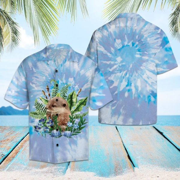 Otter Blue Tie Dye Hawaii Shirt, Summer Shirt For Men and Women Jezsport.com