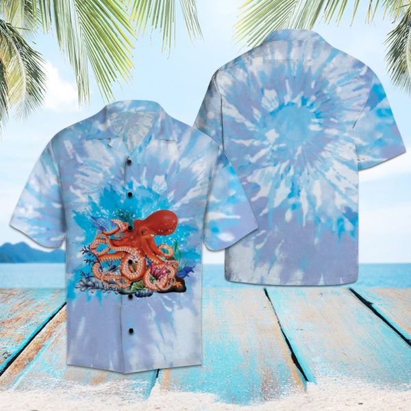 Octopus Blue Tie Dye Hawaii Shirt, Summer Shirt For Men and Women Jezsport.com