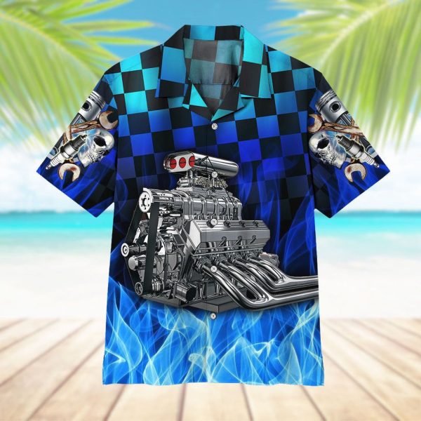 3D Blue Fire Hot Rod Hawaii Shirt, Summer Shirt For Men and Women Jezsport.com