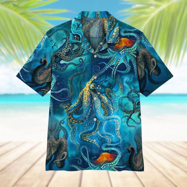 3D Blue Ocean Octopus Hawaii Shirt, Summer Shirt For Men and Women Jezsport.com