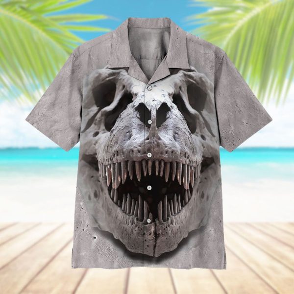 3D Gearhuman 3D T-rex Skull Hawaii Shirt, Summer Shirt For Men and Women Jezsport.com