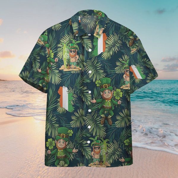 3D Leprechaun Tropical Hawaii Style Hawaiian Shirt, Summer Shirt For Men and Women Jezsport.com