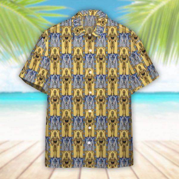 3D Star Wars C3PO AND R2D2 Hawaiian Shirt, Summer Shirt For Men and Women Jezsport.com