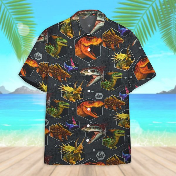 3D J.P Dinosaur Heads Hawaiian Shirt, Summer Shirt For Men and Women Jezsport.com