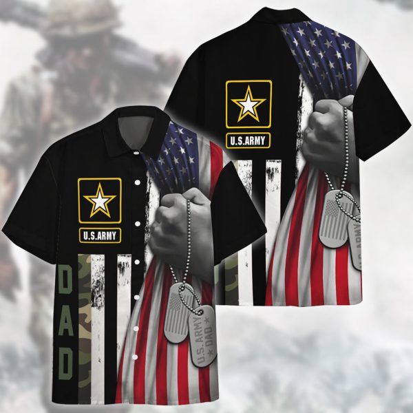 3D U.S.Army Dad Veteran Fathers Day Hawaiian Shirt, Summer Shirt For Men and Women Jezsport.com