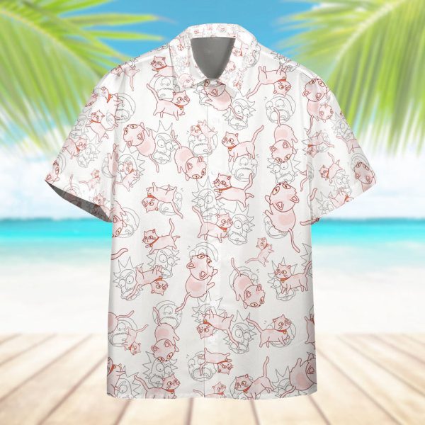 3D Rick & Morty Cat Hawaiian Shirt, Summer Shirt For Men and Women Jezsport.com