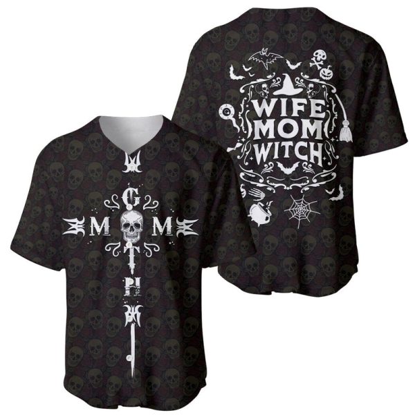 Mother's Day Goth Mom Rose Skull Style Baseball Jersey For Men and Women Jezsport.com