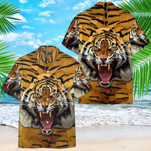 3D Tiger Roar Hawaii Shirt, Summer Shirt For Men and Women Jezsport.com