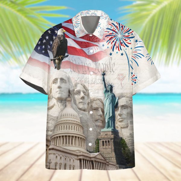 3D Eagle Mount Rushmore Independence Day Hawaiian Shirt, Summer Shirt For Men and Women Jezsport.com