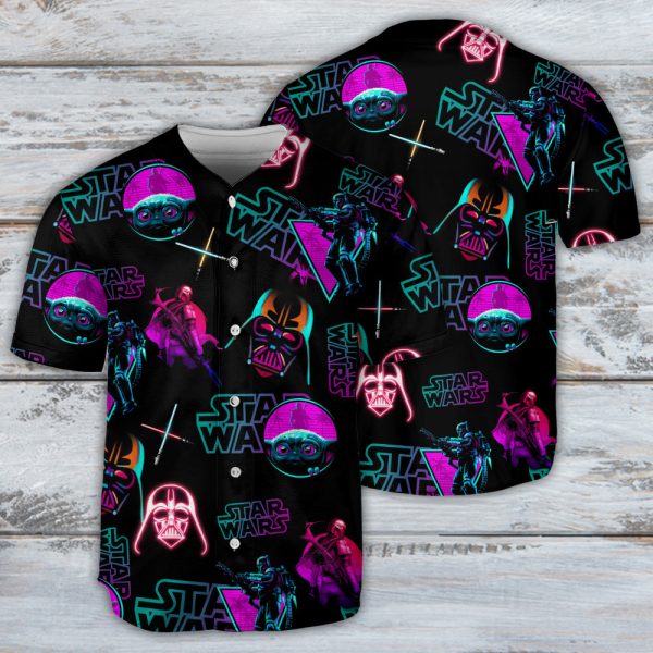 Neon Star Wars Baseball Jersey For Men and Women Jezsport.com