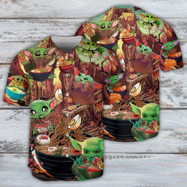 Star Wars Baby Yoda Cute Ramen Baseball Jersey For Men and Women Jezsport.com